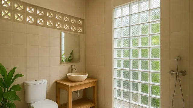Model Rumah Minimalis Kombinasi Roster dan Glass Block (Foto: ChatGPT)