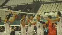 Tim nasional voli Indonesia 2 (Bank SumselBabel) melaju ke final test event Asian Games 2018 setelah mengalahkan Jepang dengan skor 3-1. (dok. INASGOC)