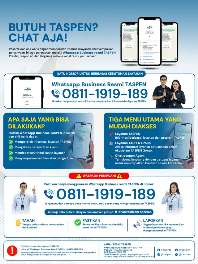 WhatsApp Business Resmi TASPEN, Solusi Praktis untuk Akses Informasi Layanan yang Cepat dan Aman