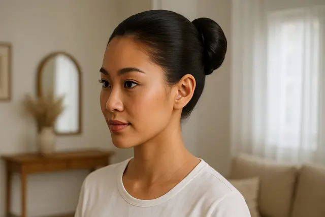 6. Sanggul Korea Elegan (Ballerina Bun)