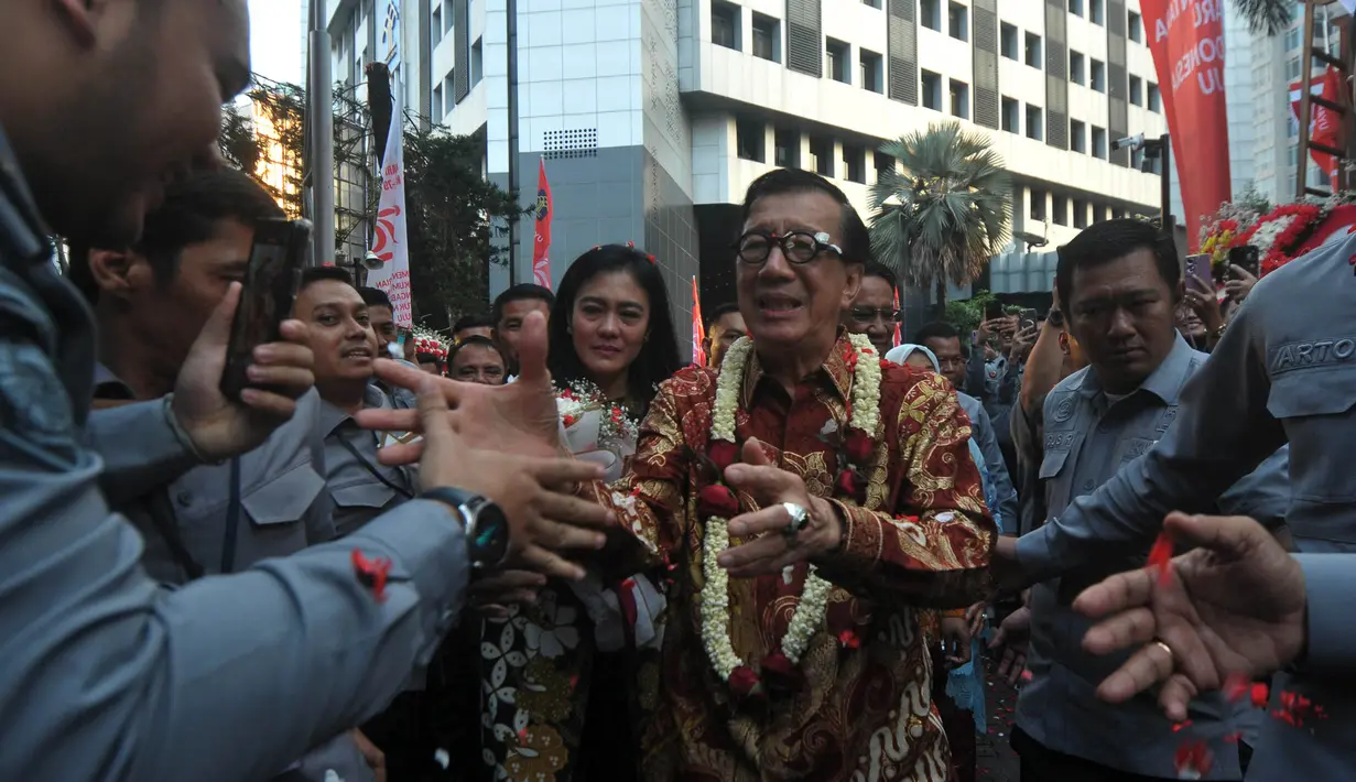 Yasonna H Laoly usai megikuti prosesi dan serah terima jabatan Menkumham. (merdeka.com/Imam Buhori)