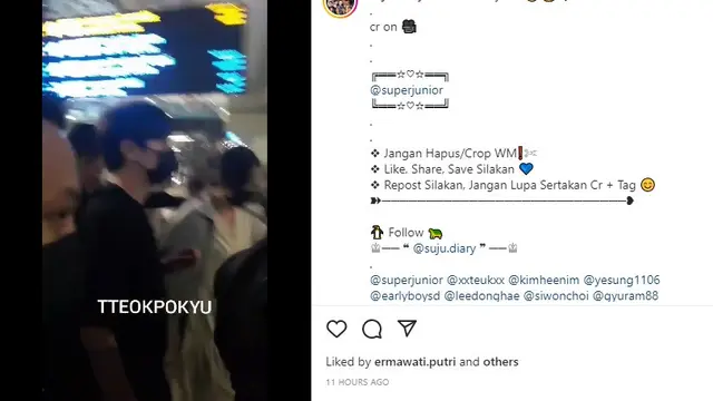 Kyuhyun Super Junior Tiba di Jakarta (Foto: Instagram @suju.diary)