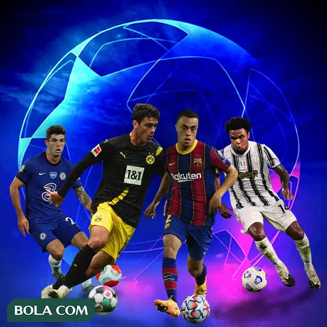 Liga Champions - Christian Pulisic, Giovanni Reyna, Sergino Dest, Weston McKennie
