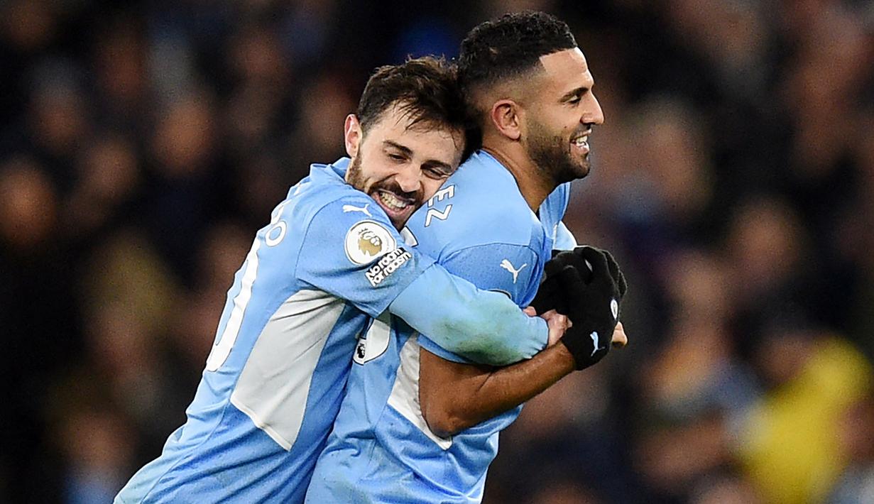 Manchester City menempati posisi teratas sebagai klub dengan pengeluaran gaji pemain terbesar di Liga Inggris. Dalam setahun klub sultan itu bisa merogoh kocek hingga 355 Juta Pounds atau Rp6,74 Triliun untuk menggaji pemain top dunia yang mereka miliki. (AFP/Oli Scarff)