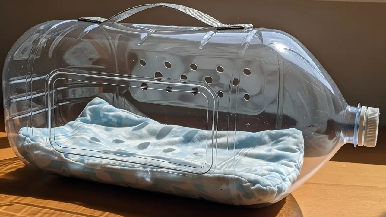 Pet Cargo dari Galon Bekas (AI Generated)