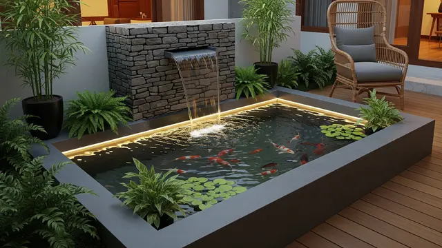 Model Kolam Ikan Minimalis Lahan 2x3 Meter Mudah Dirawat/ Ilustrasi gambar oleh AI