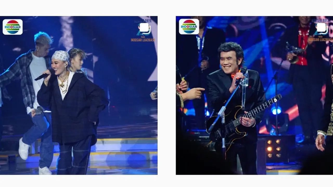 Agnez Mo dan Rhoma Irama dalam Malam puncak HUT Indosiar ke-28 bertajuk Konser Raya 28 Tahun Indosiar LUA28IASA  (Foto: Instagram Indosiar)