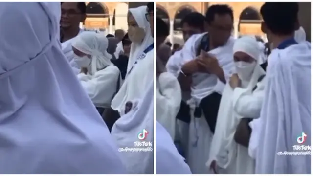 6 Potret Lesti Kejora Menangis di Depan Ka'bah, Ditenangkan Ayah dan Kakaknya