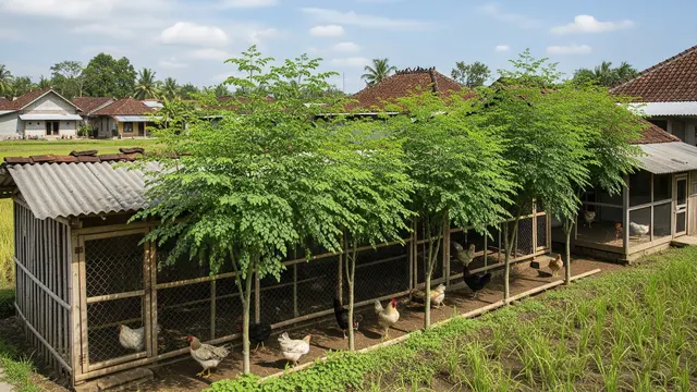 Daun Kelor, Tanaman yang Cocok Ditanam Dekat Kandang Ayam Kampung/Gemini AI