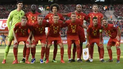 Timnas Belgia dengan 1.746 poin masih kokoh di puncak daftar peringkat terbaru yang dikeluarkan oleh FIFA. (AFP/John Thys)
