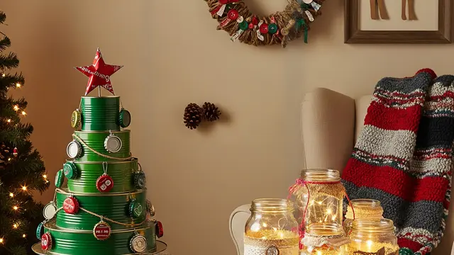 Ide Dekorasi Natal Sederhana dari Barang Bekas (AI)