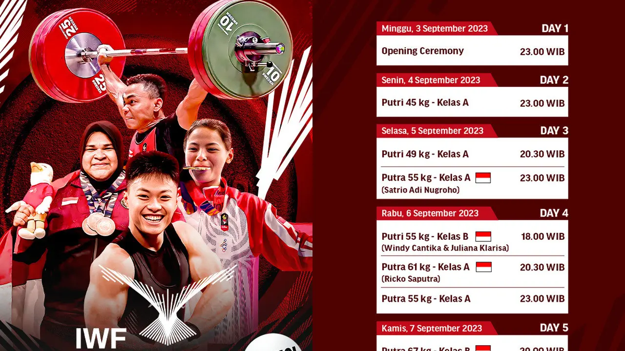 Jadwal Live Streaming IWF World Championship Saudi Arabia 2023 di Vidio Pekan Ini