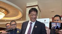 Menteri Keuangan (Menkeu) Purbaya Yudhi Sadewa usai menghadiri acara Prasasti Luncheon Talk, Rabu (8/10/2025). (Liputan6.com/Tira)