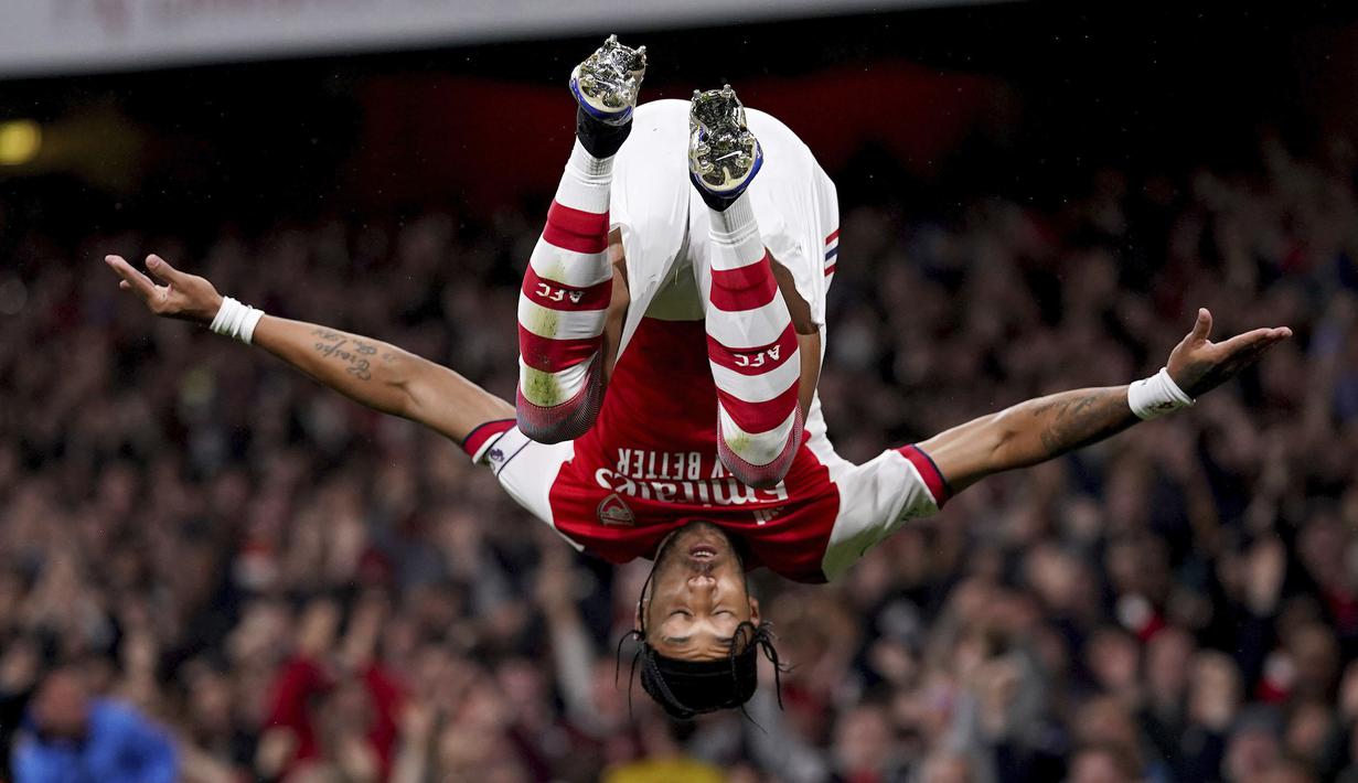 Pierre-Emerick Aubameyang - Pemain yang sedang berkonflik dengan Arsenal ini akan mentas di Piala Afrika 2021. Aubameyang adalah kapten sekaligus sosok sentral bagi Timnas Gabon. (AP/Adam Davy)