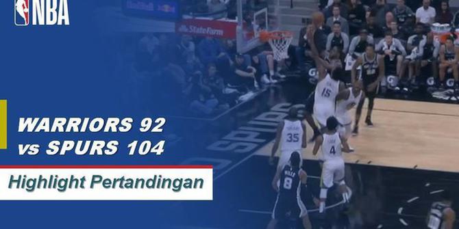 Cuplikan Hasil Pertandingan NBA : Spurs 104 vs Warriors 92