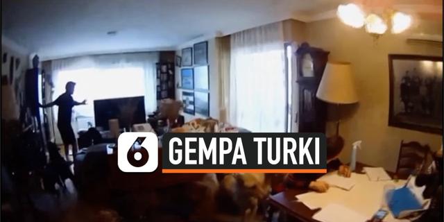 VIDEO: Begini Paniknya Warga Turki Saat Rumah Diguncang Gempa Besar
