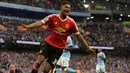 Marcus Rashford. Striker Manchester United berusia 24 tahun ini mencetak satu gol di laga debut Derby Manchester melawan tuan rumah Man City di pekan ke-31 Liga Inggris musim 2015/2016 yang berkesudahan 1-0, 20 Maret 2016. Total 8 gol dan 2 assist dicetaknya di musim tersebut. (AFP/Oli Scarff)