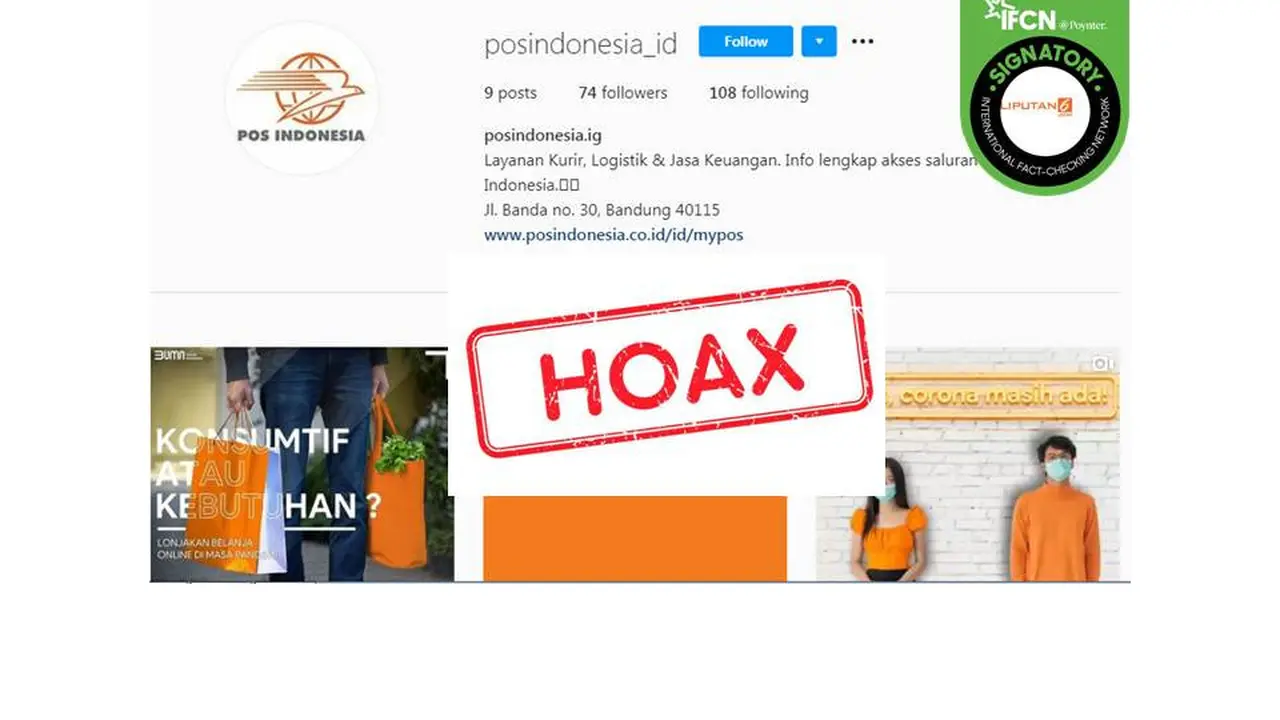 Cek fakta akun PT Pos Indonesia