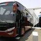 Bus yang dipamerkan ini menggunakan bodi terbaru yang khusus dibuat oleh Karoseri Adiputro yang diberi nama Jetbus HD 2.