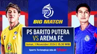 Link Siaran Langsung BRI Liga 1: Barito Putera vs Arema di Vidio