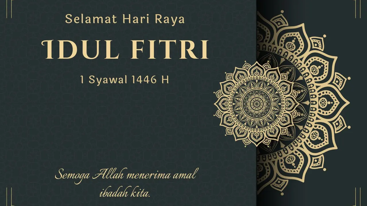 Kartu Ucapan Idul Fitri 2025 dengan Nuansa Islami