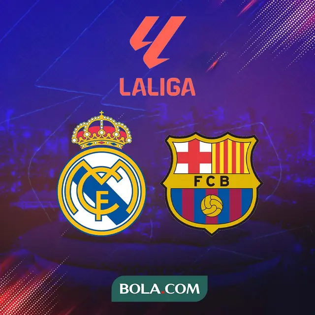 La Liga - Ilustrasi Logo Real Madrid dan Barcelona