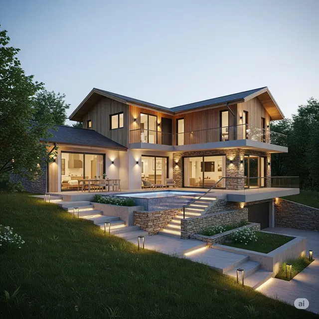 Rumah Split-Level untuk Lahan Miring