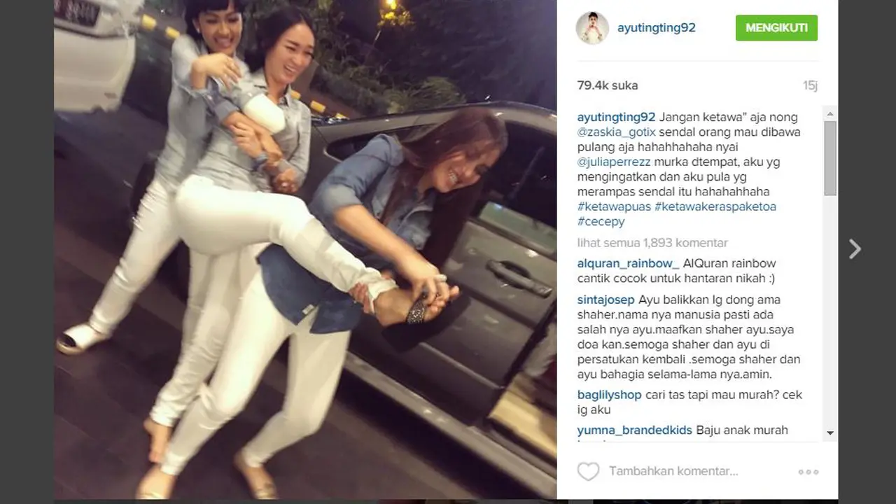 Ayu Ting Ting, Julia Perez, dan Zaskia Gotik
