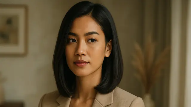 Model Rambut untuk Wajah dengan Dagu Runcing