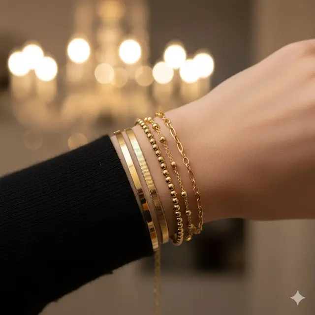 Gelang Emas Kombinasi