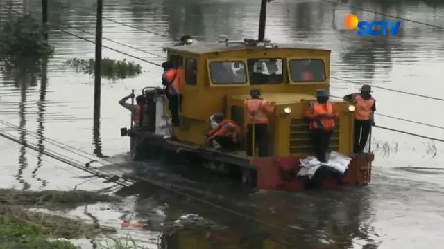 Banjir Porong Lumpuhkan Jalur Kereta Api Surabaya-Banyuwangi