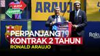 Berita video bursa transfer, Barcelona perpanjang kontrak bek asal Uruguay, Ronald Araujo selama dua tahun.