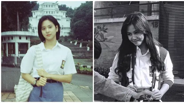 6 Potret Beda Gaya Zee JKT48 dan Vanesha Prescilla Pakai Seragam SMA