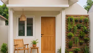 Model Rumah Sederhana dengan Teras dan Taman Mini ala Pinterest yang Cocok Buat Lahan Mungil/AI