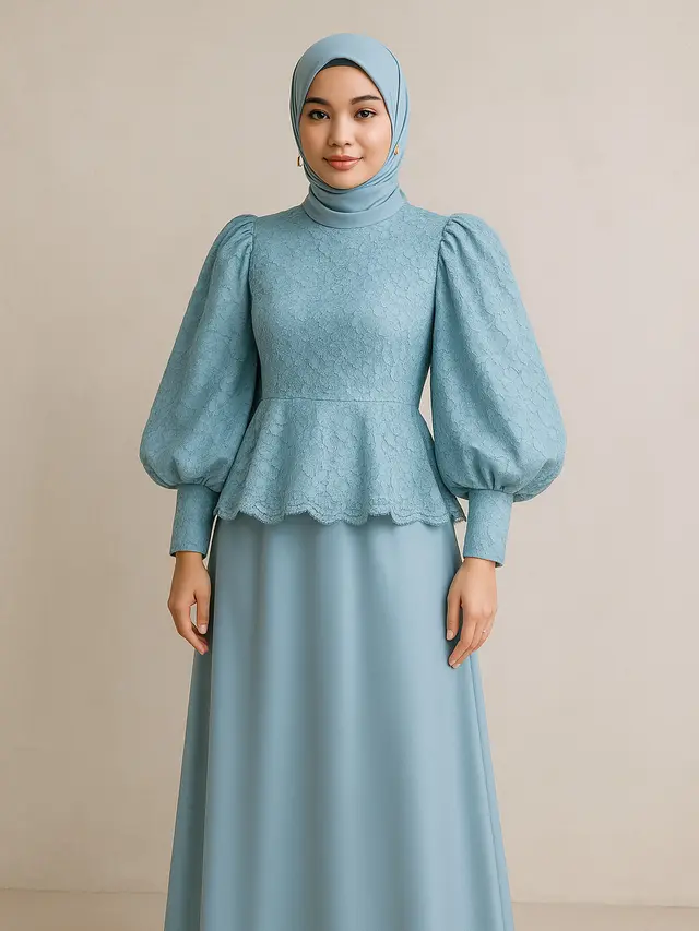 Gamis Brokat Setengah Badan yang Sedang Tren di 2025 (Foto: ChatGPT)