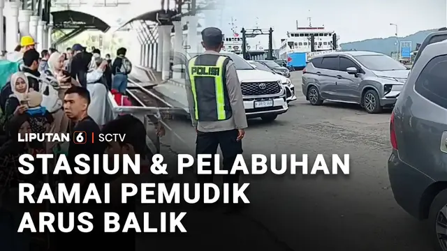 Stasiun dan Pelabuhan Ramai Pemudik Arus Balik