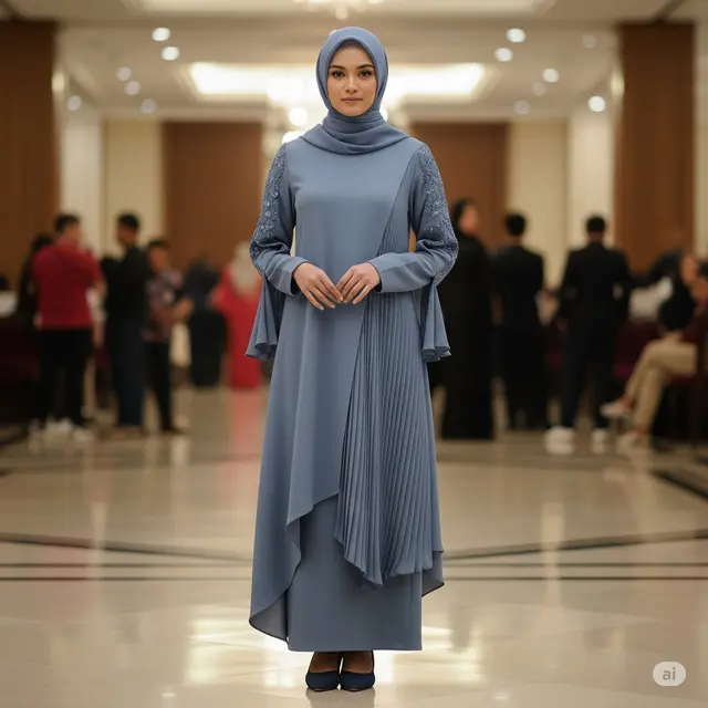 Gamis Asimetris Satin