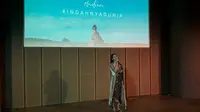 Andien pada launching video klip terbarunya 'Indahnya Dunia' di Galeri Indonesia Kaya, Grand Indonesia, Jakarta (15/08)