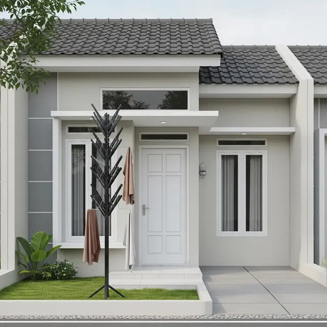 Area Jemuran di Depan Rumah Tipe 36 yang Rapi (Gemini AI)