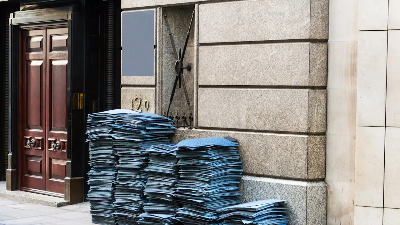 Tumpukan kertas di depan rumah (Pexels)