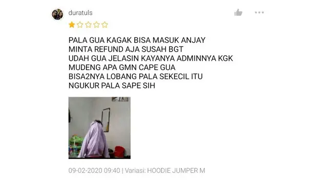 6 Ulasan Pembeli Online Shop saat Beli Baju Kekecilan Ini Kocak