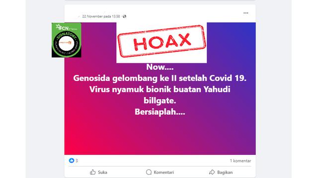 Tangkapan layar hoaks seputar Bill Gates