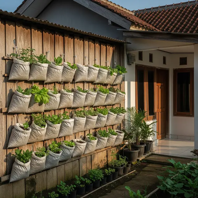 9 Ide Kebun Sayur Sederhana di Samping Rumah Pakai Karung Beras, Praktis dan Hemat Lahan