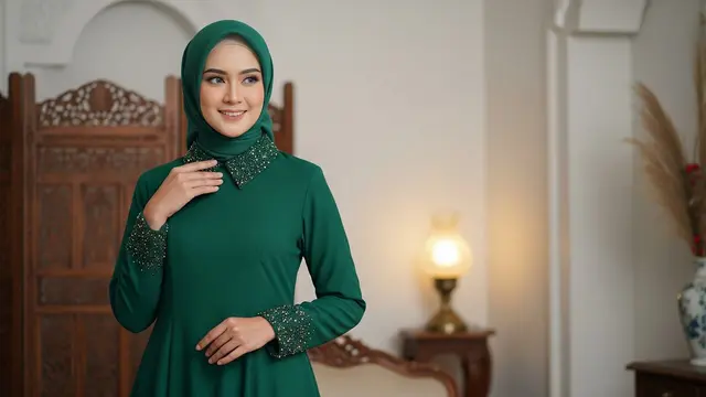 Gamis Serba Payet Tampil Mewah dan Elegan