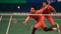 Ganda putra Indonesia, Hendra Setiawan dan Mohammad Ahsan, akan mengawali perjuangan di Olimpiade Rio 2016 pada Kamis (11/8/2016). (Bola.com/Vitalis Yogi Trisna)