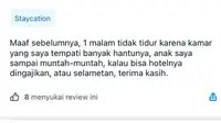 Ulasan kocak netizen usai menginap di hotel (Sumber: Twitter/txtdrhotel)