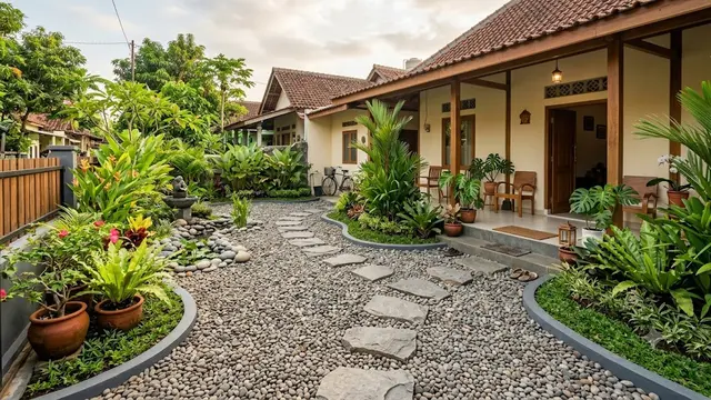 Inspirasi Halaman Rumah Anti Becek/AI Generated