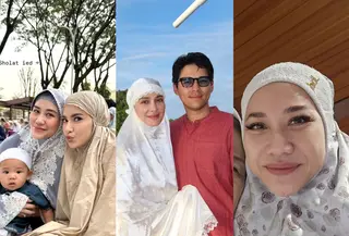 Sederet artis pamer wajah cantik saat Sholat Ied di hari Lebaran. Ada siapa saja?