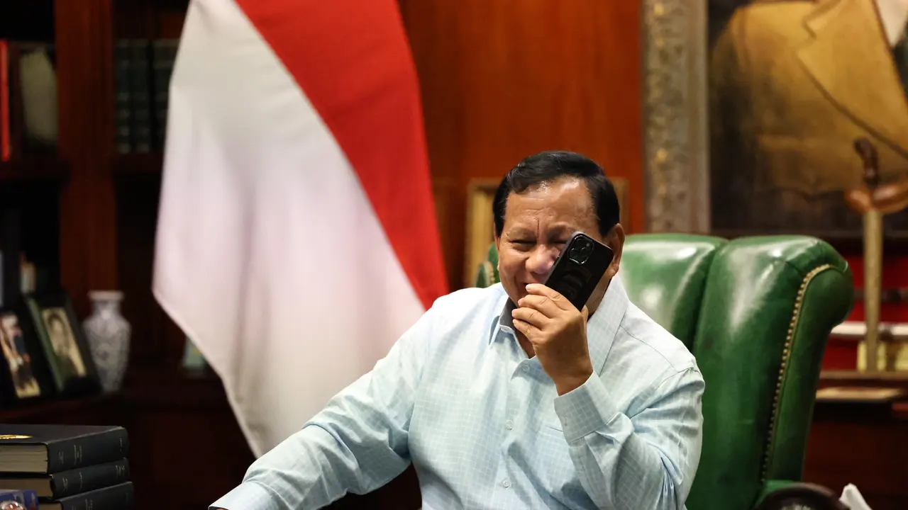Calon presiden nomor urut 02 Prabowo Subianto menerima ucapan selamat via telepon dari Presiden Amerika Serikat (AS) Joe Biden, Jumat (22/3) malam WIB (Istimewa)