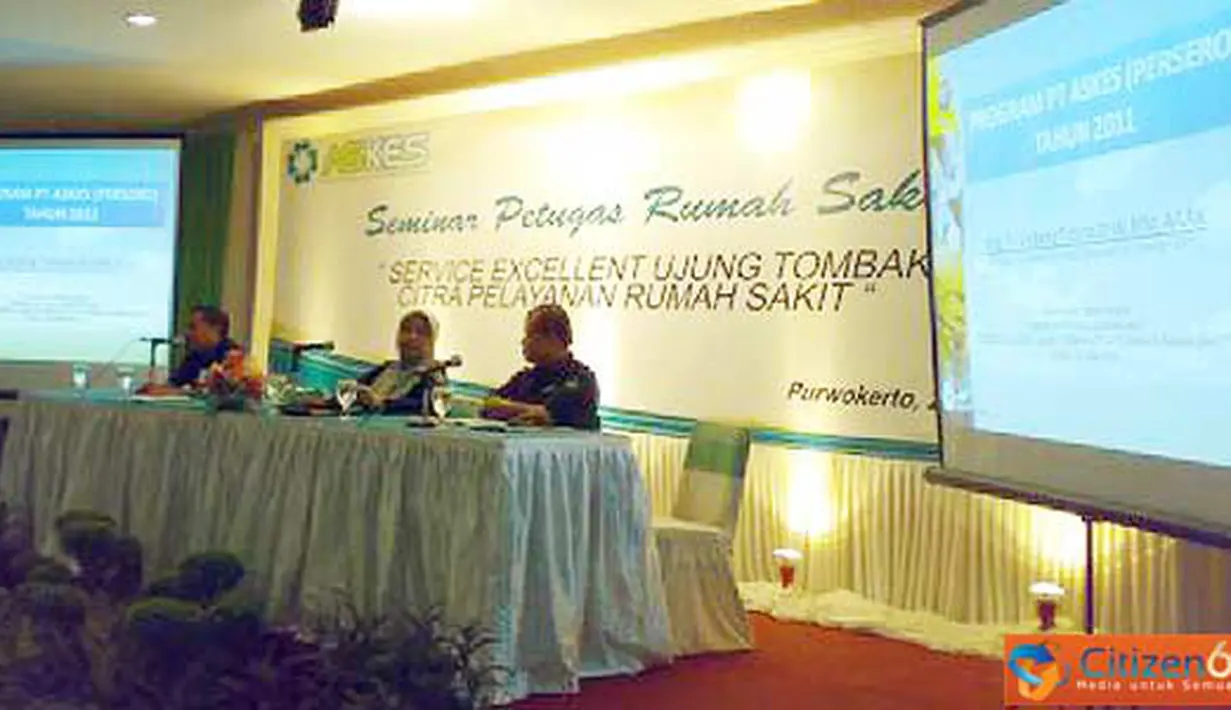 Citizen6, Purwokerto: Seminar petugas rumah sakit dengan tema "Service Excellent ujung tombak citra pelayanan rumah sakit". Kamis (26/5). 